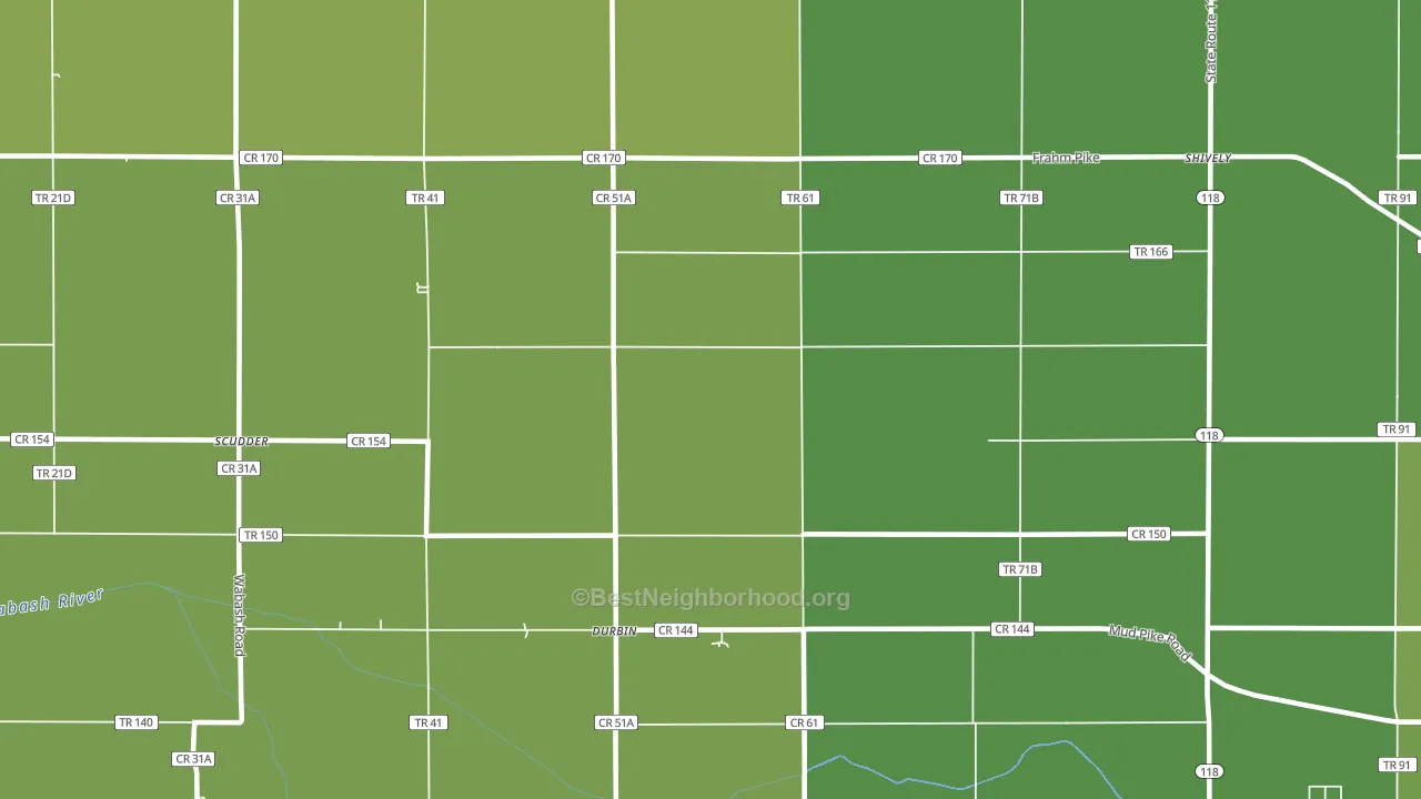 Durbin, OH block-group voter-turnout map