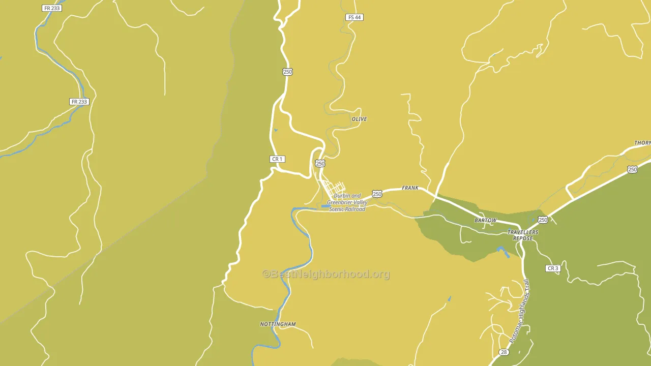 Durbin, WV block-group voter-turnout map