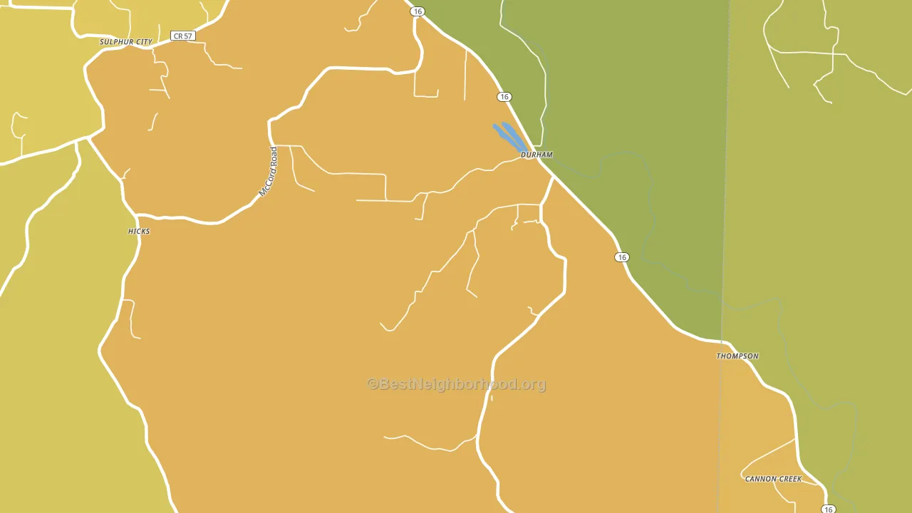 Durham, AR block-group voter-turnout map