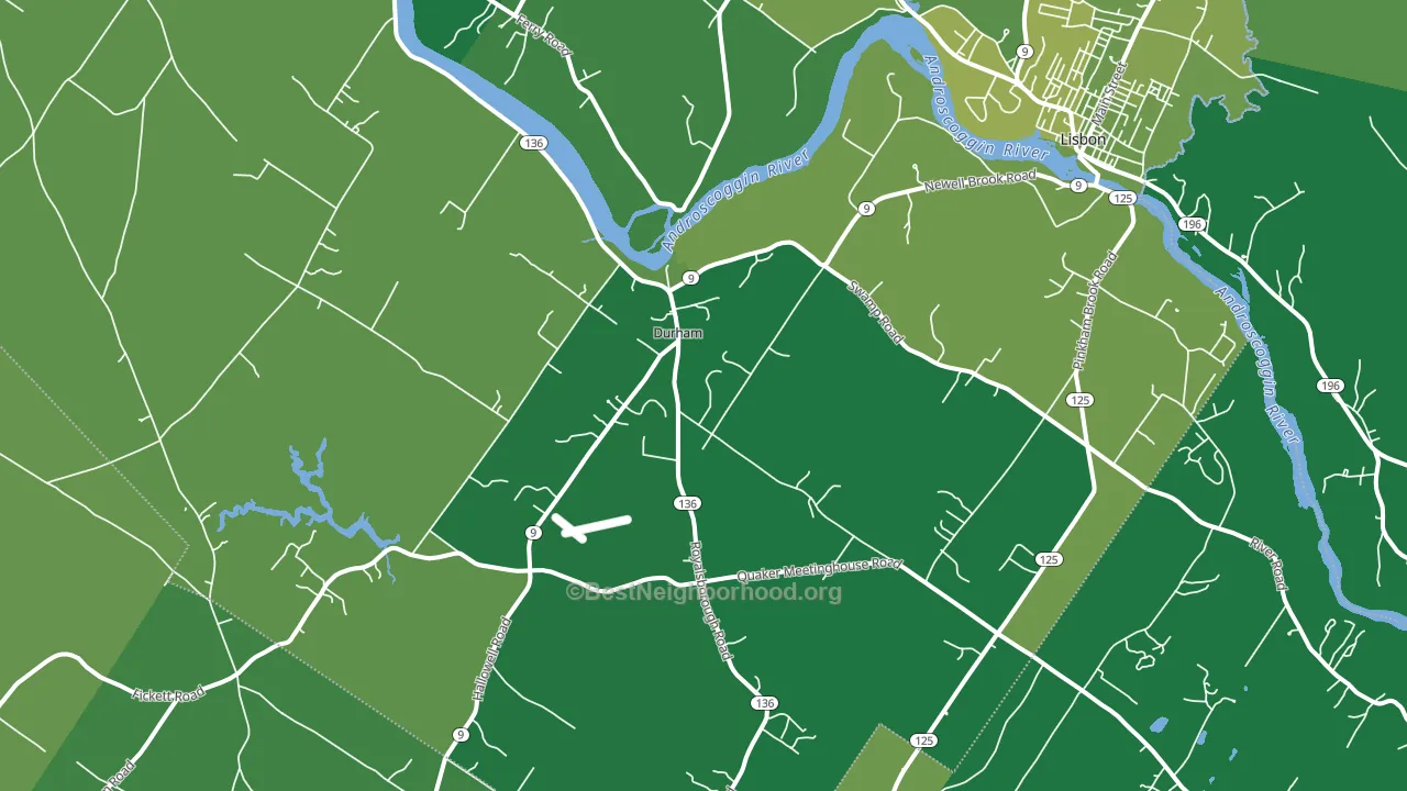 Durham, ME block-group voter-turnout map
