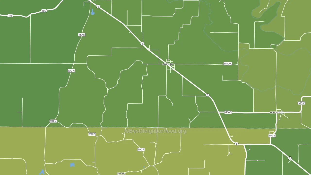Durham, MO block-group voter-turnout map