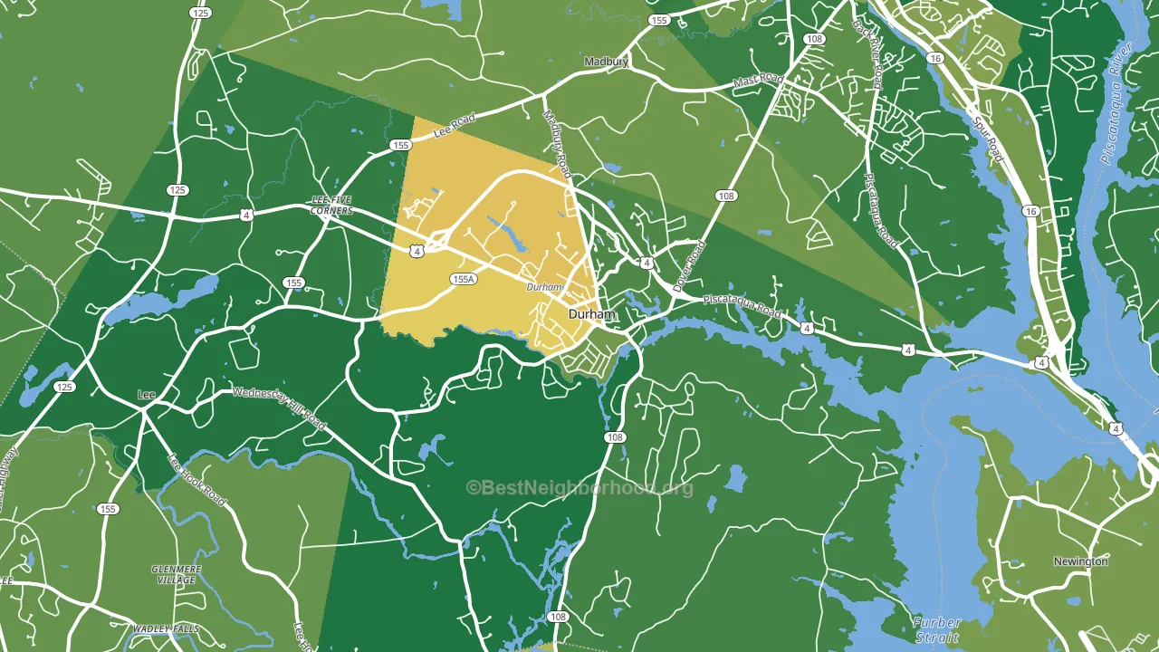 Durham, NH block-group voter-turnout map