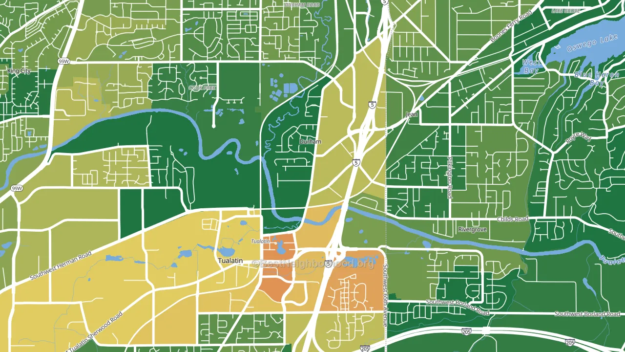 Durham, OR block-group voter-turnout map