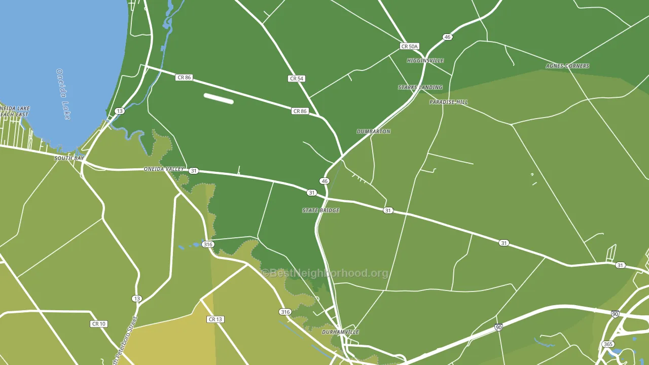 Durhamville, NY block-group voter-turnout map