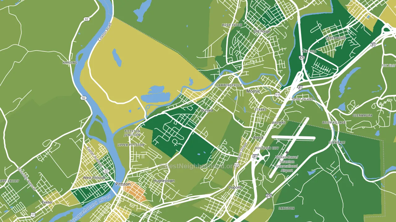 Duryea, PA block-group voter-turnout map
