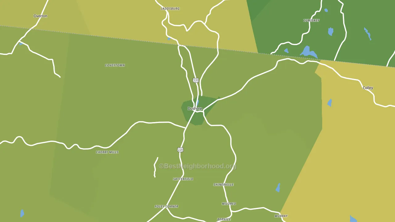 Dushore, PA block-group voter-turnout map