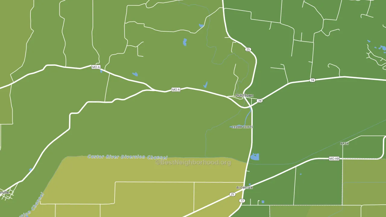 Dutchtown, MO block-group voter-turnout map
