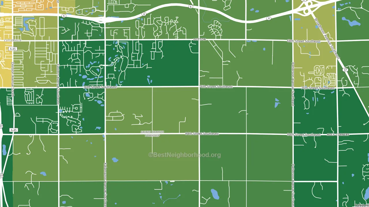 Dutton, MI block-group voter-turnout map