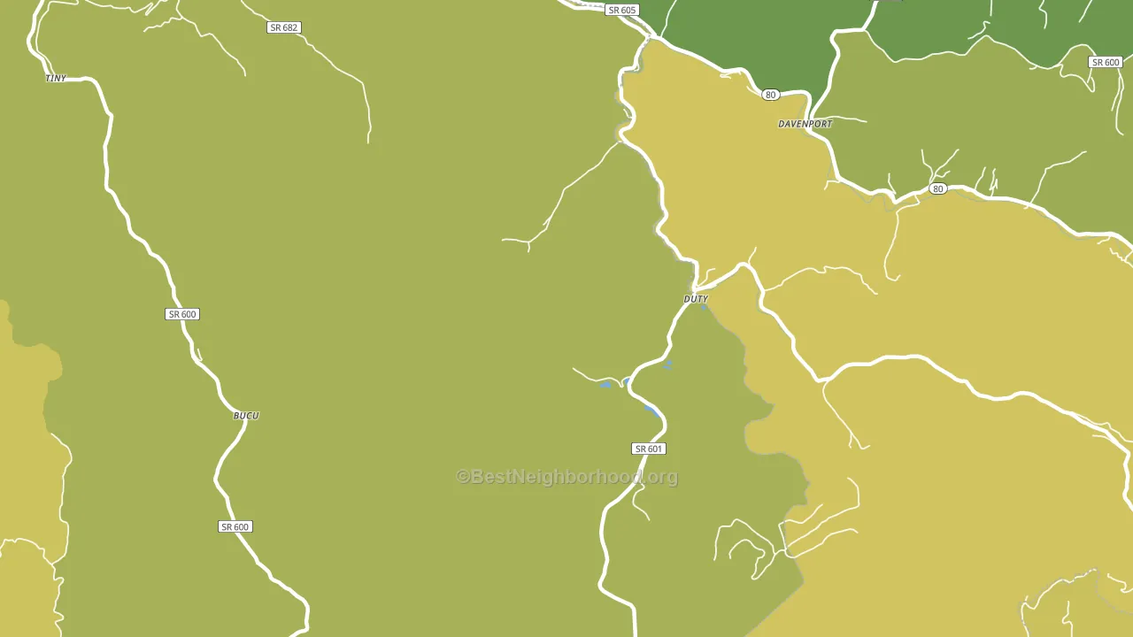 Duty, VA block-group voter-turnout map