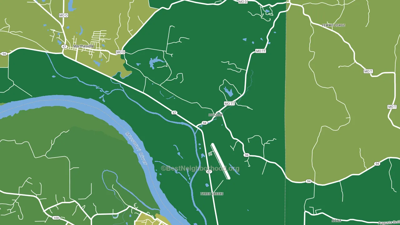 Dutzow, MO block-group voter-turnout map