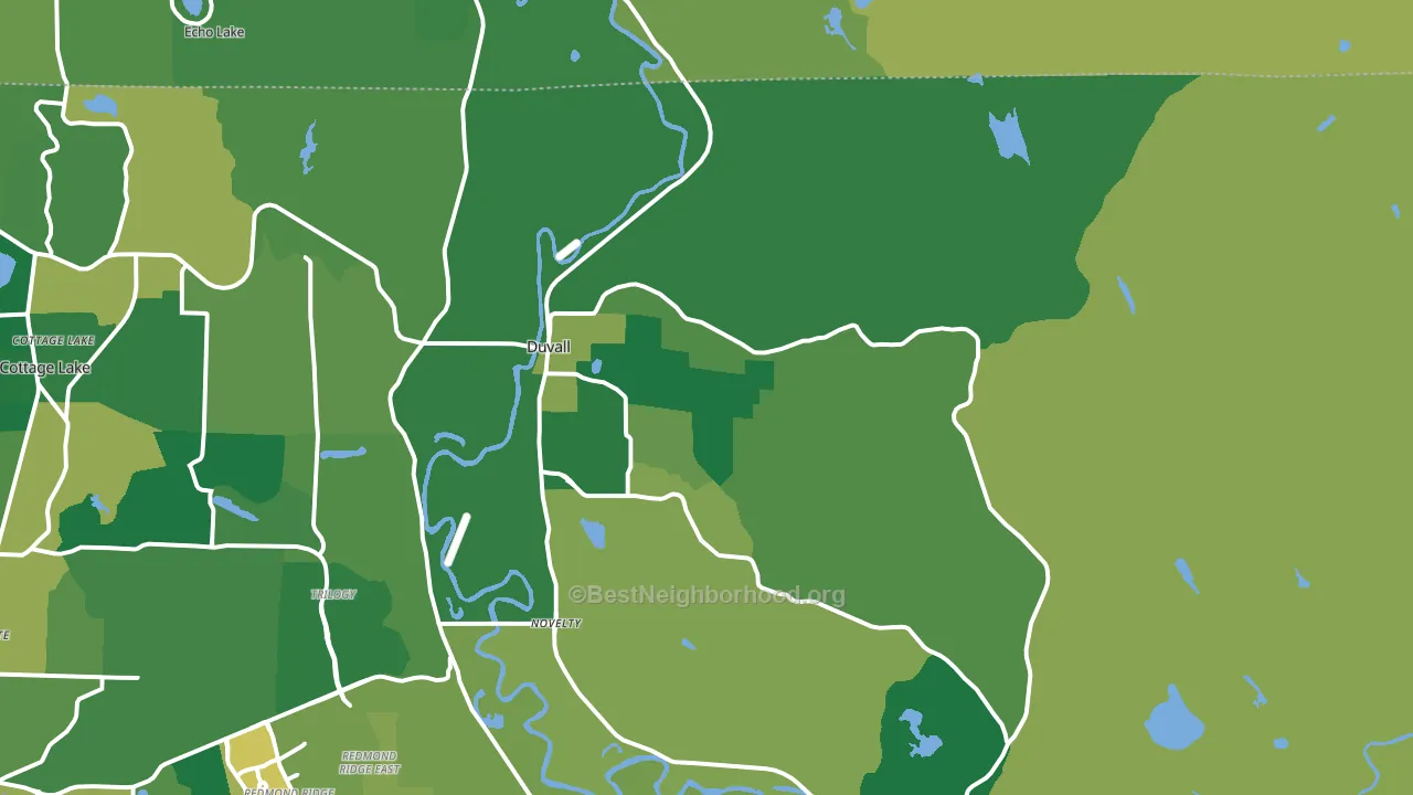 Duvall, WA block-group voter-turnout map