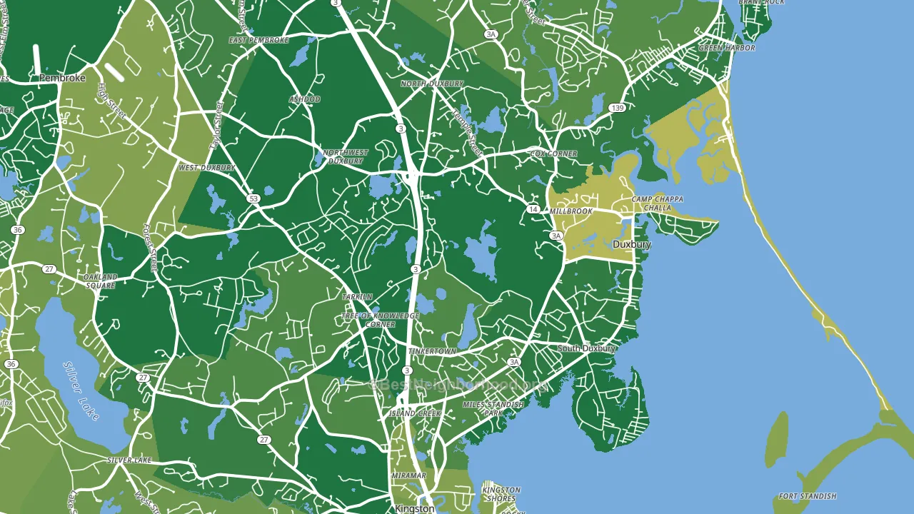 Duxbury, MA block-group voter-turnout map