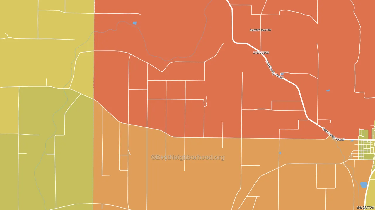 Dwiggins, MS block-group voter-turnout map