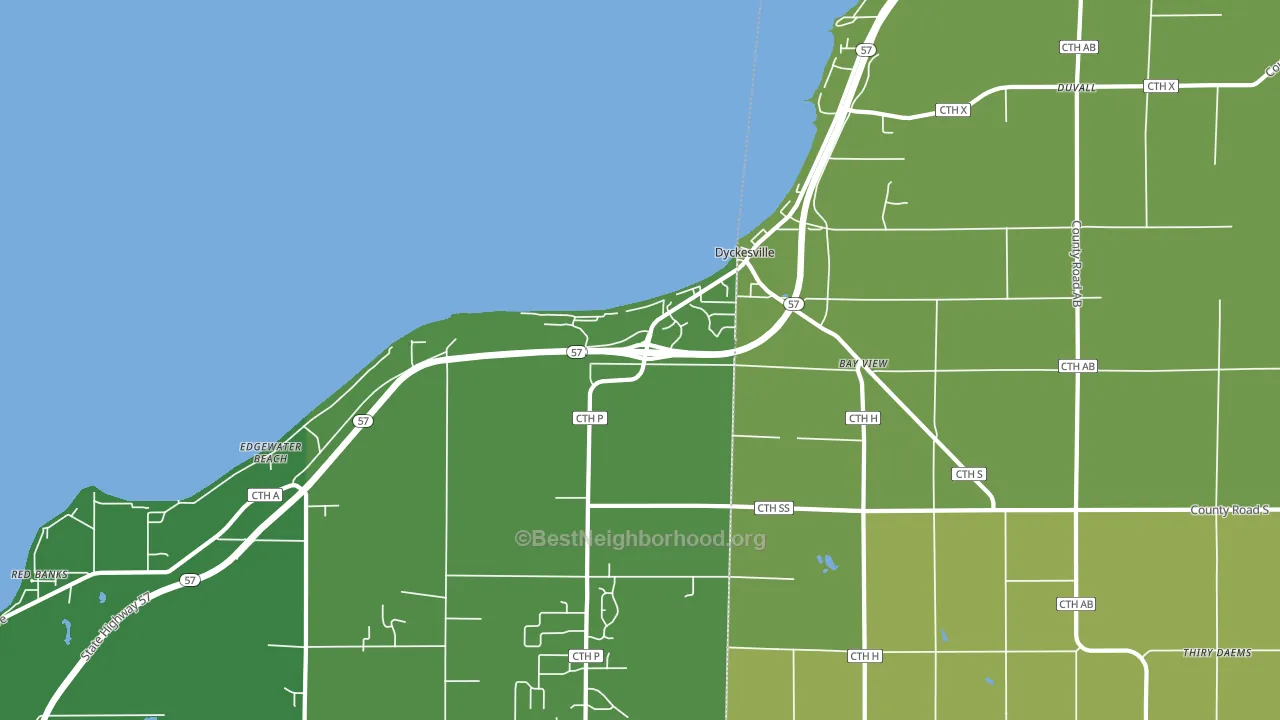 Dyckesville, WI block-group voter-turnout map