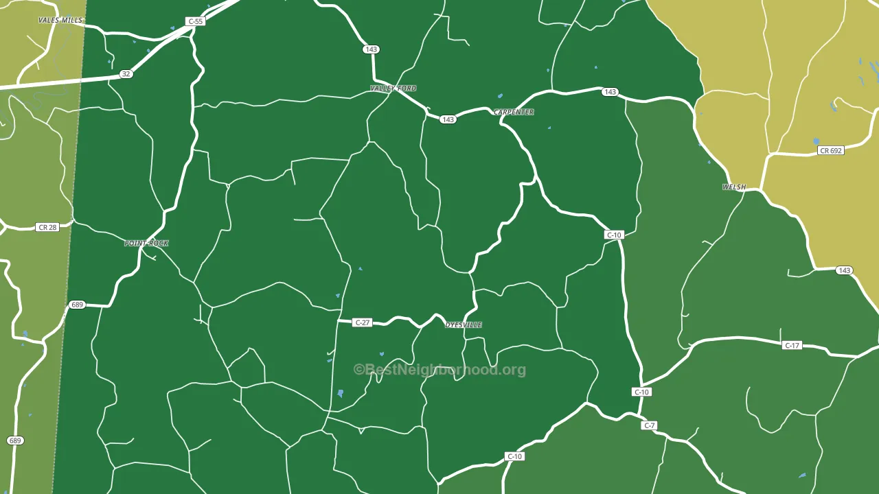 Dyesville, OH block-group voter-turnout map