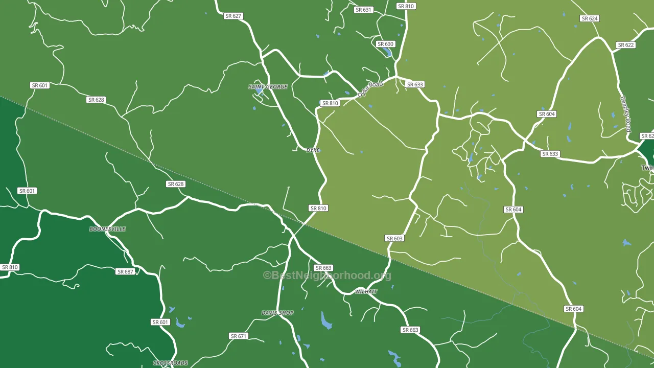 Dyke, VA block-group voter-turnout map