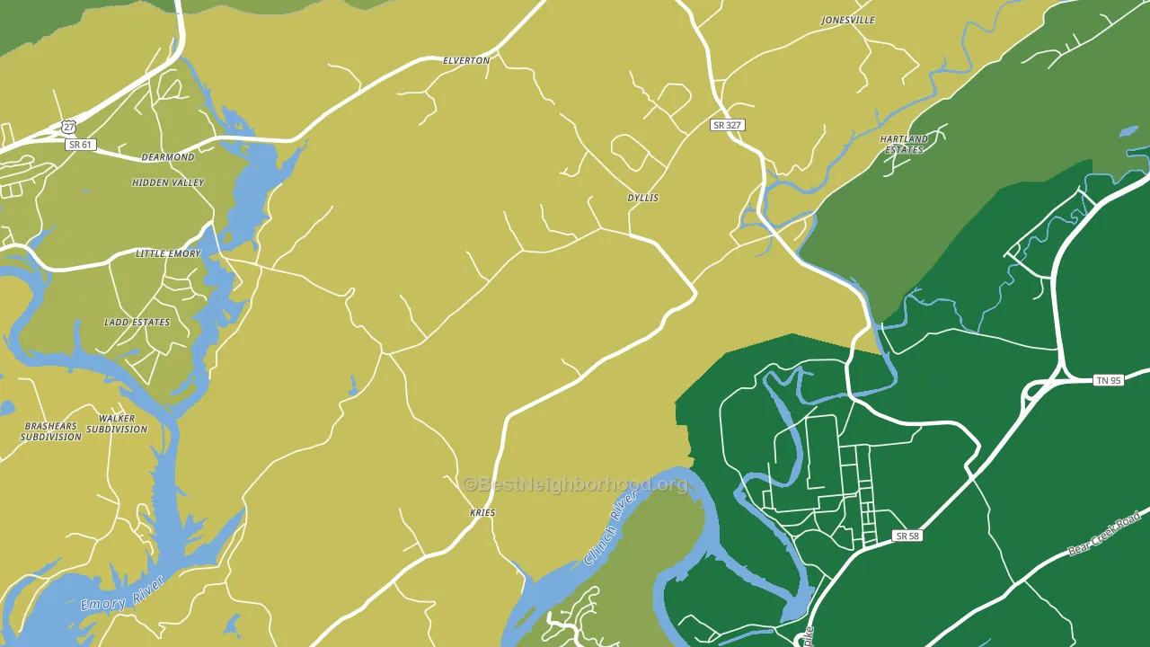 Dyllis, TN block-group voter-turnout map
