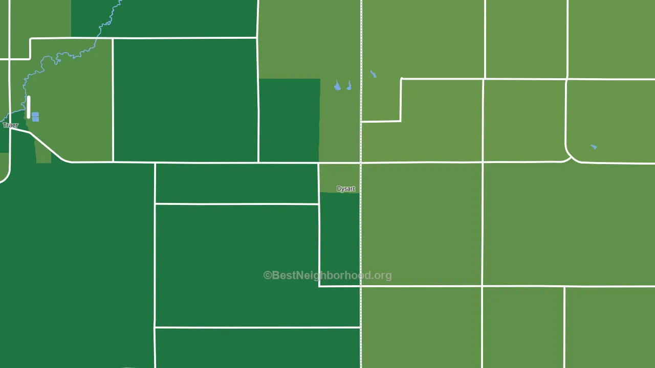 Dysart, IA block-group voter-turnout map