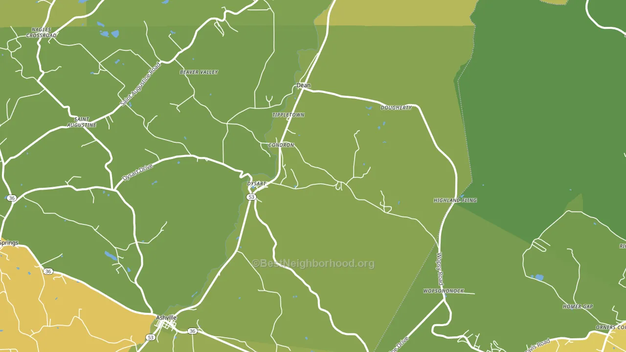 Dysart, PA block-group voter-turnout map