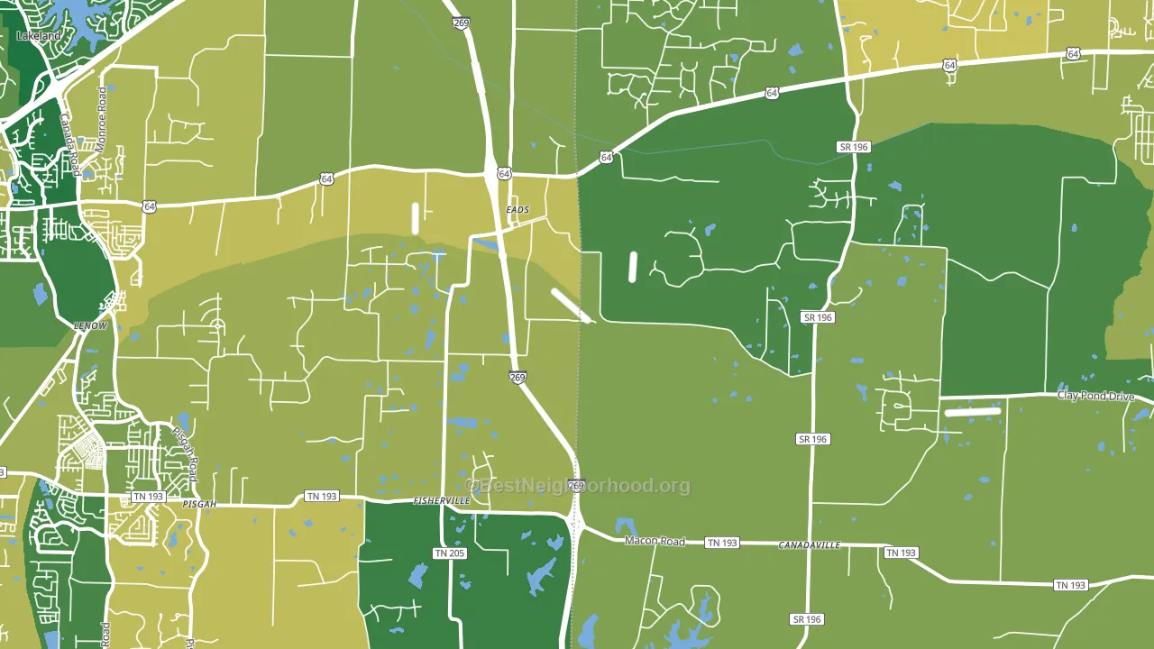 Eads, TN block-group voter-turnout map