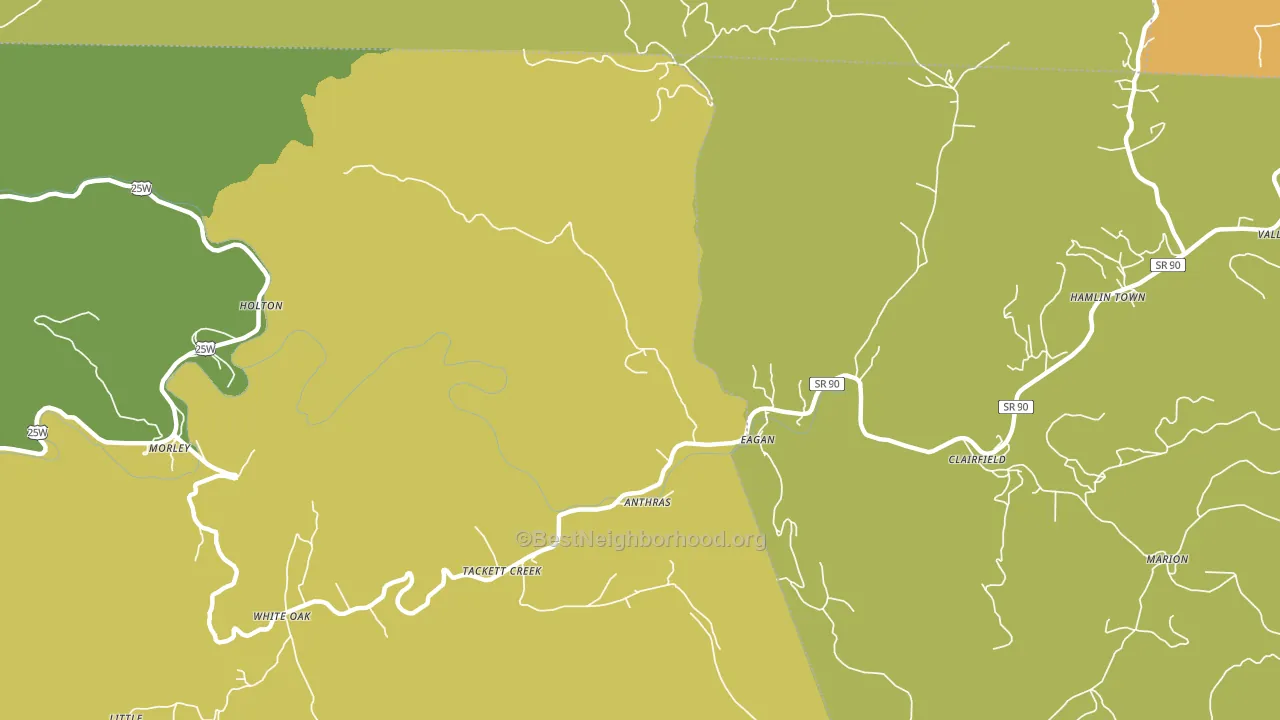 Eagan, TN block-group voter-turnout map