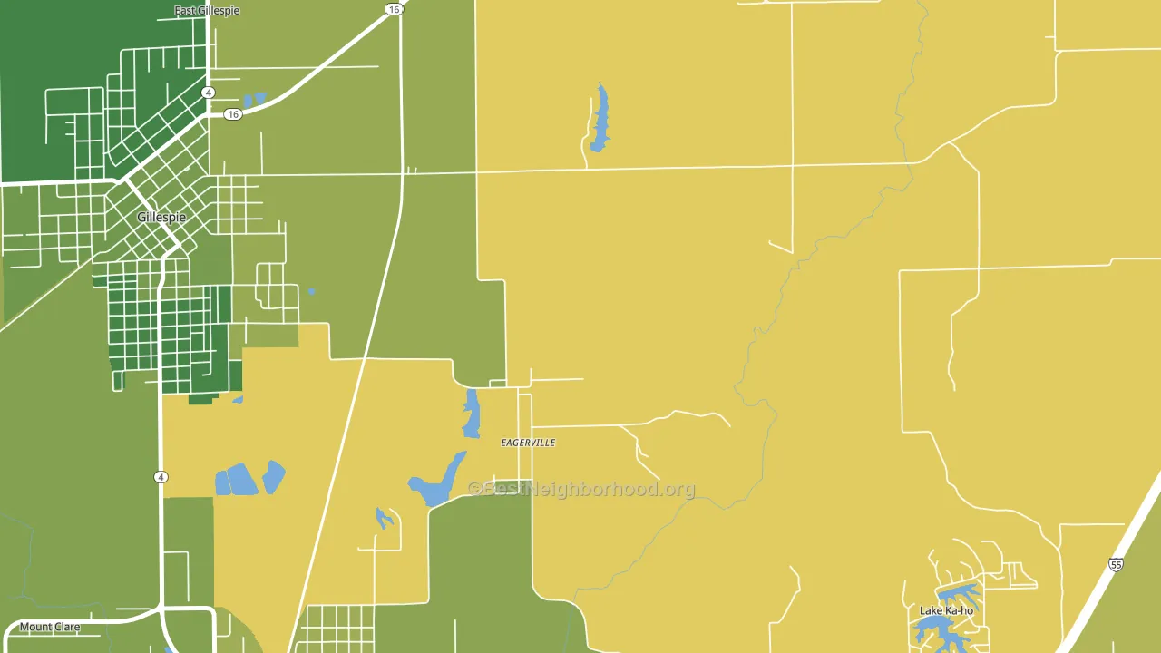 Eagarville, IL block-group voter-turnout map