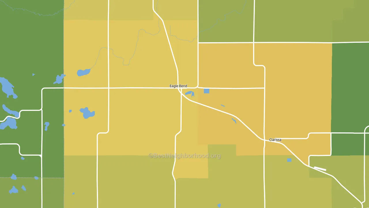 Eagle Bend, MN block-group voter-turnout map