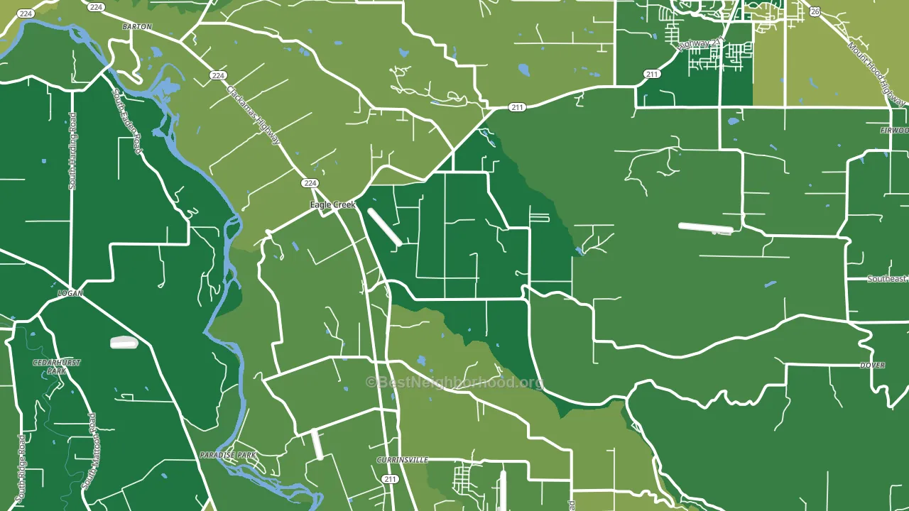 Eagle Creek, OR block-group voter-turnout map
