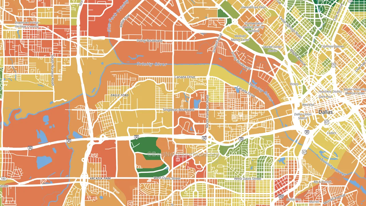 Eagle Ford, Dallas, TX block-group voter-turnout map