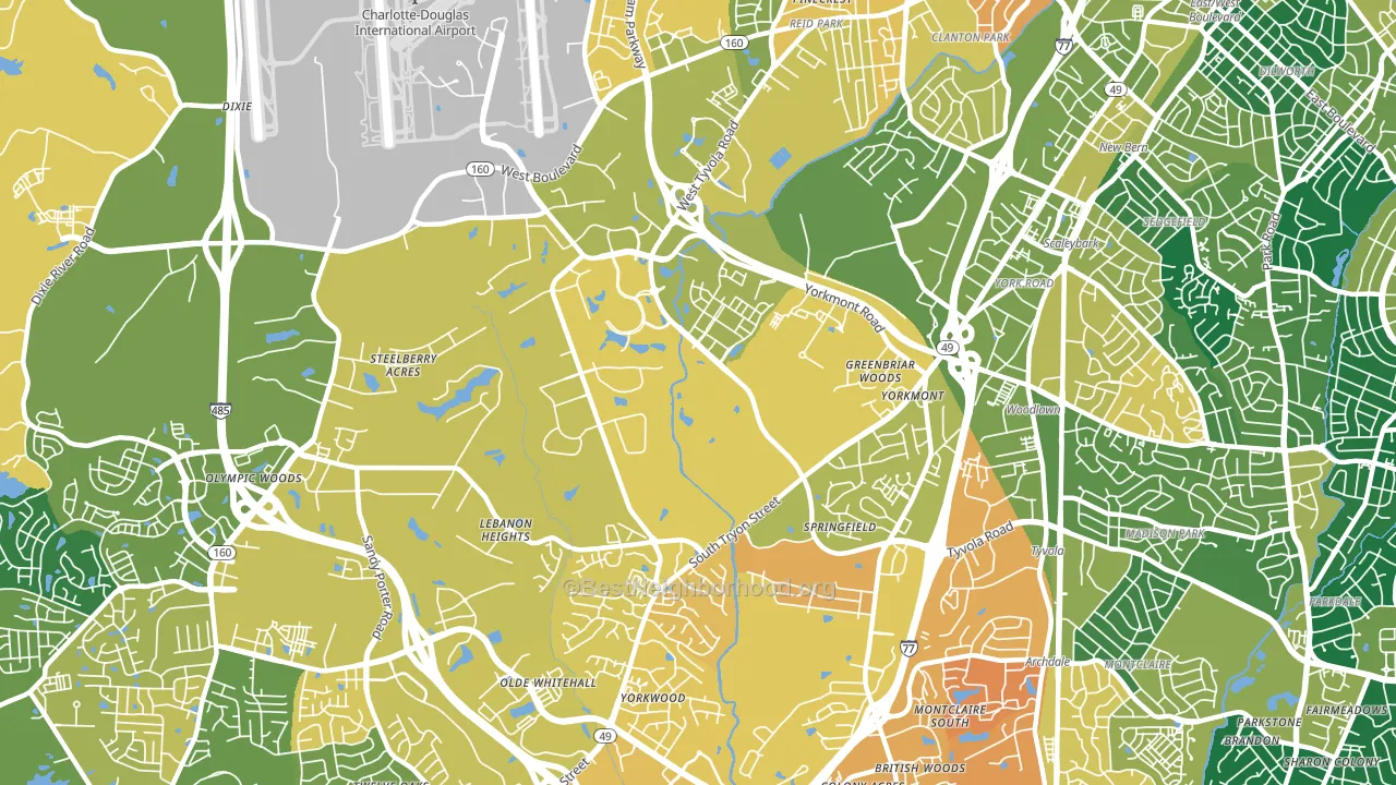 Eagle Lake, Charlotte, NC block-group voter-turnout map