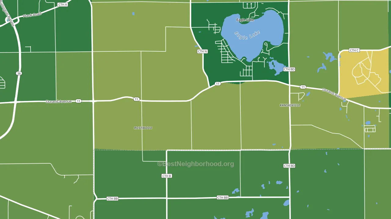 Eagle Lake Manor, WI block-group voter-turnout map