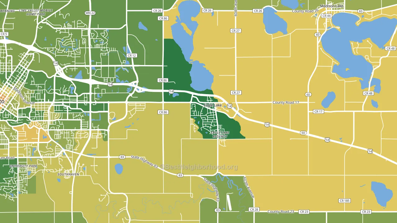 Eagle Lake, MN block-group voter-turnout map