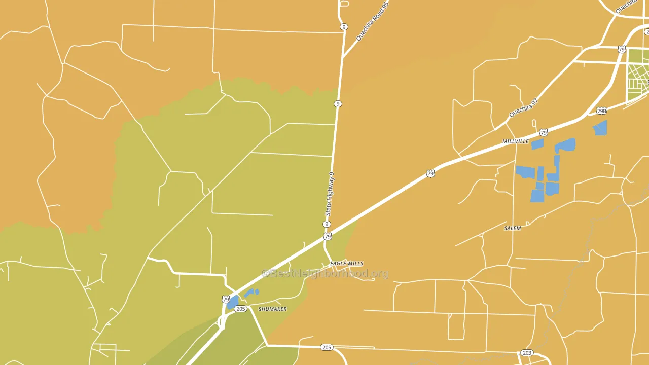 Eagle Mills, AR block-group voter-turnout map