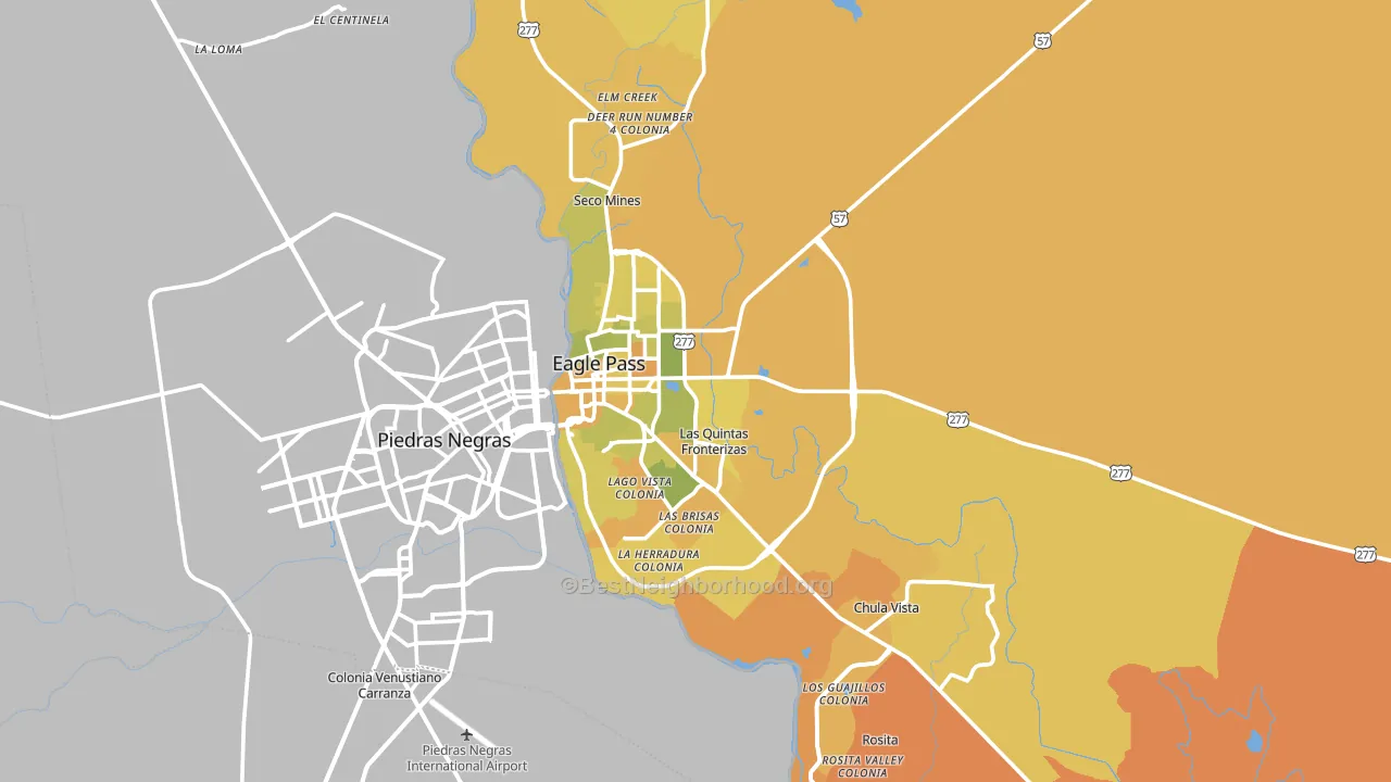 Eagle Pass, TX block-group voter-turnout map