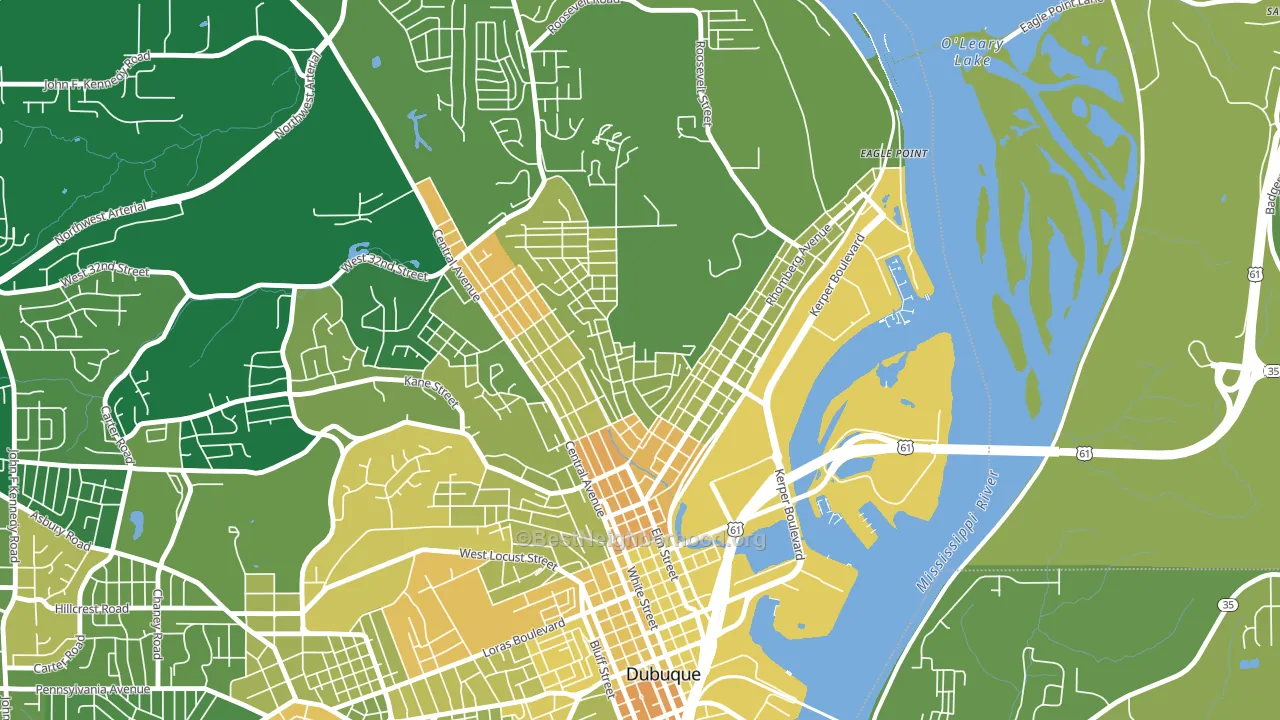 Eagle Point District, Dubuque, IA block-group voter-turnout map