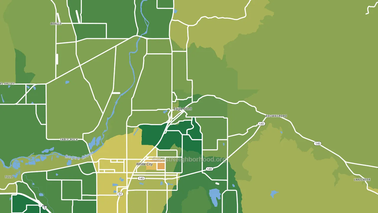 Eagle Point, OR block-group voter-turnout map