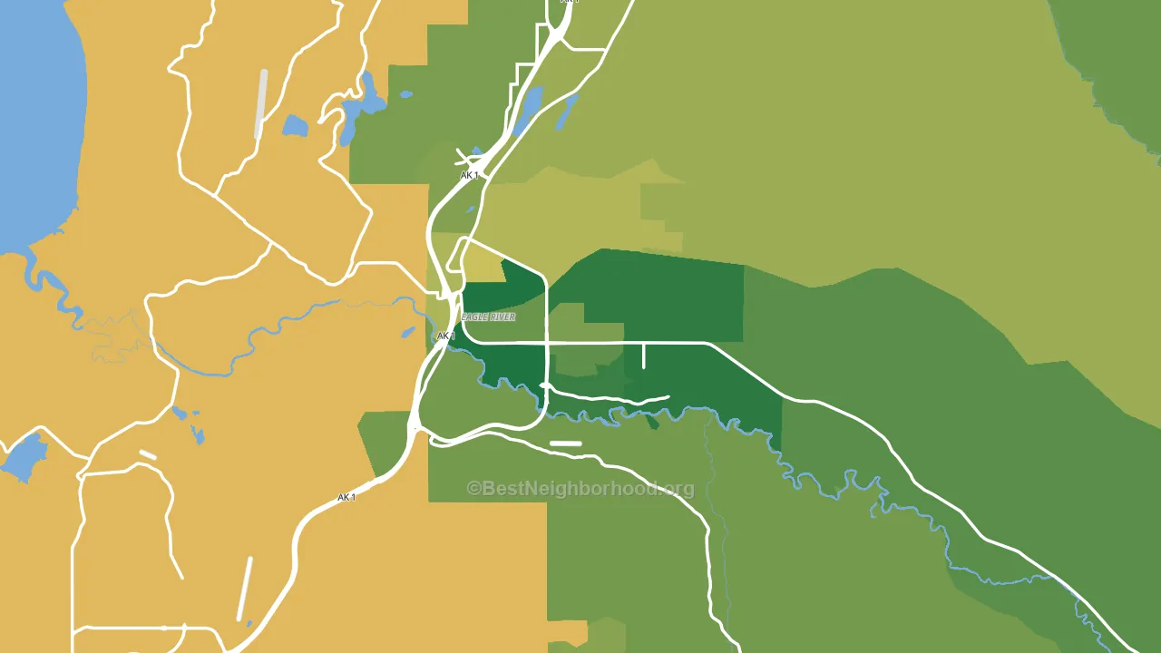 Eagle River, AK block-group voter-turnout map