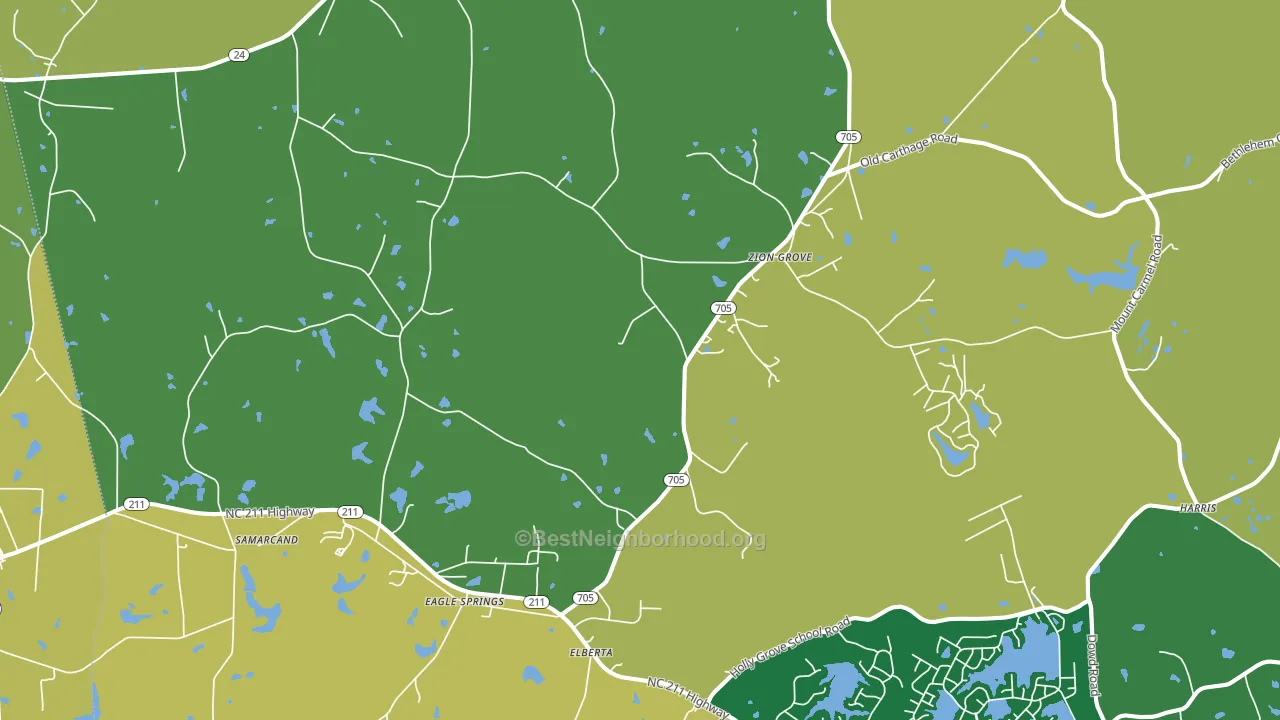 Eagle Springs, NC block-group voter-turnout map