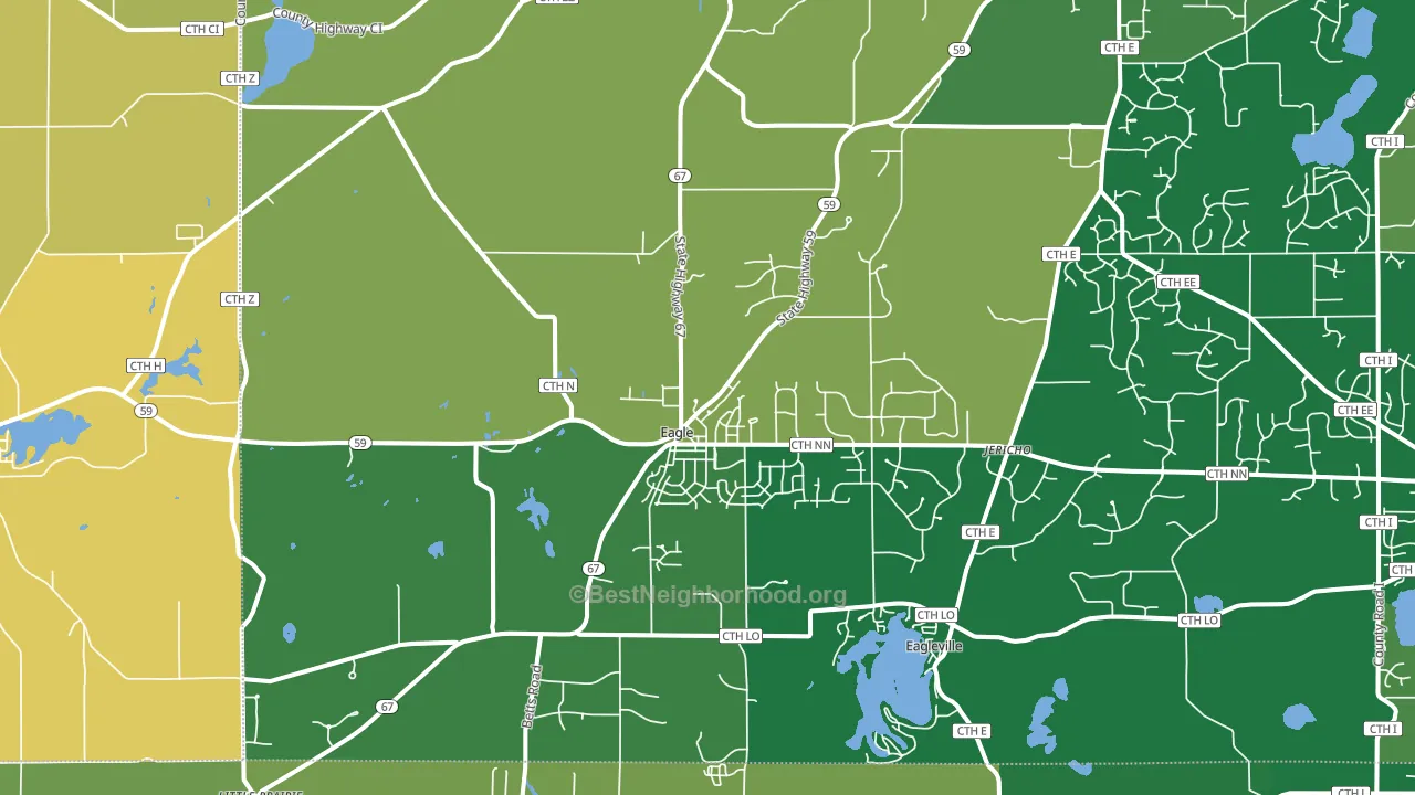 Eagle, WI block-group voter-turnout map