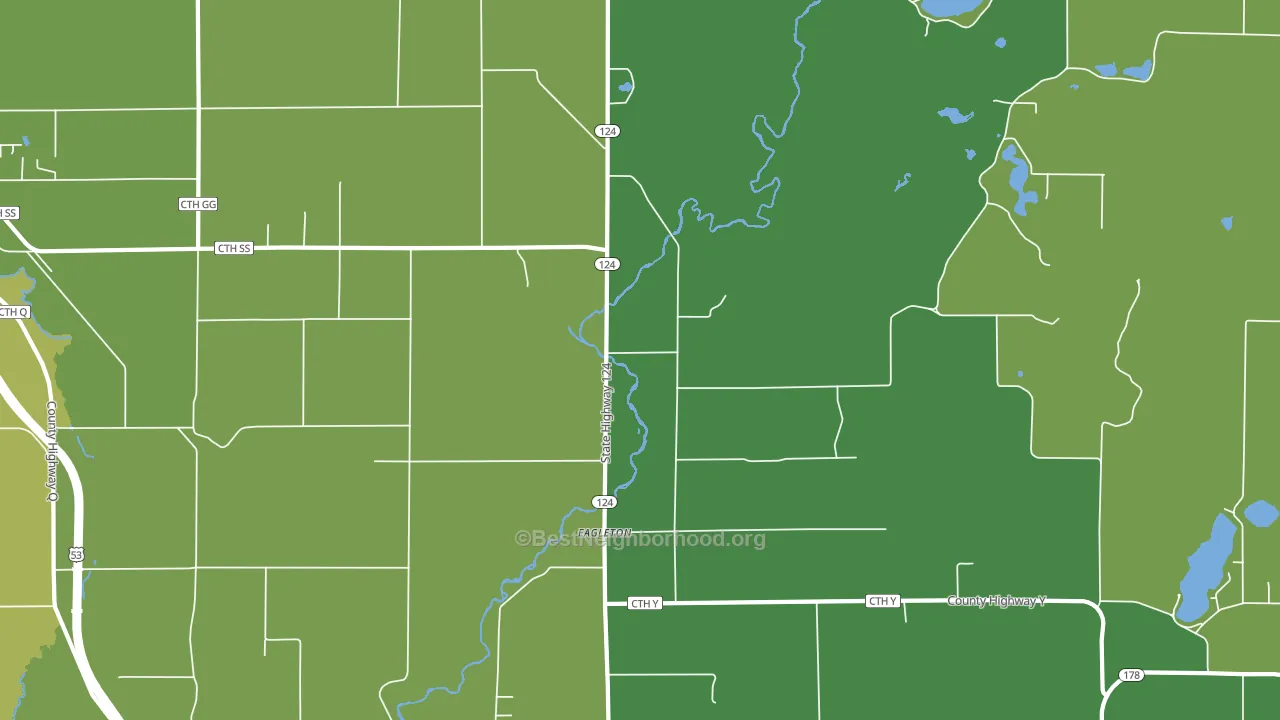 Eagleton, WI block-group voter-turnout map