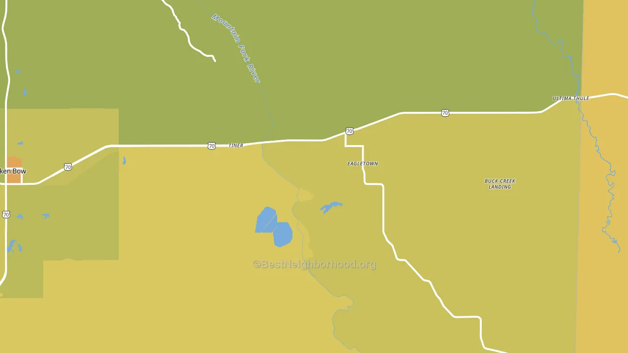 Eagletown, OK block-group voter-turnout map