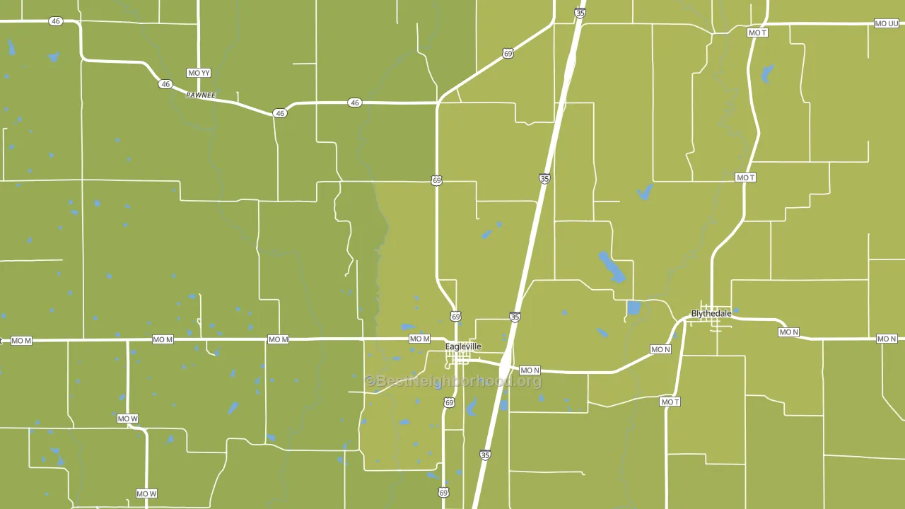 Eagleville, MO block-group voter-turnout map