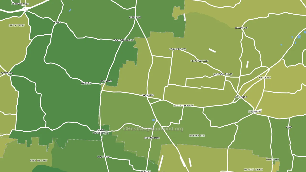 Eagleville, TN block-group voter-turnout map