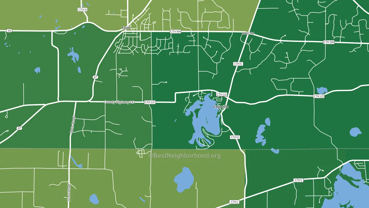 Eagleville, WI block-group voter-turnout map