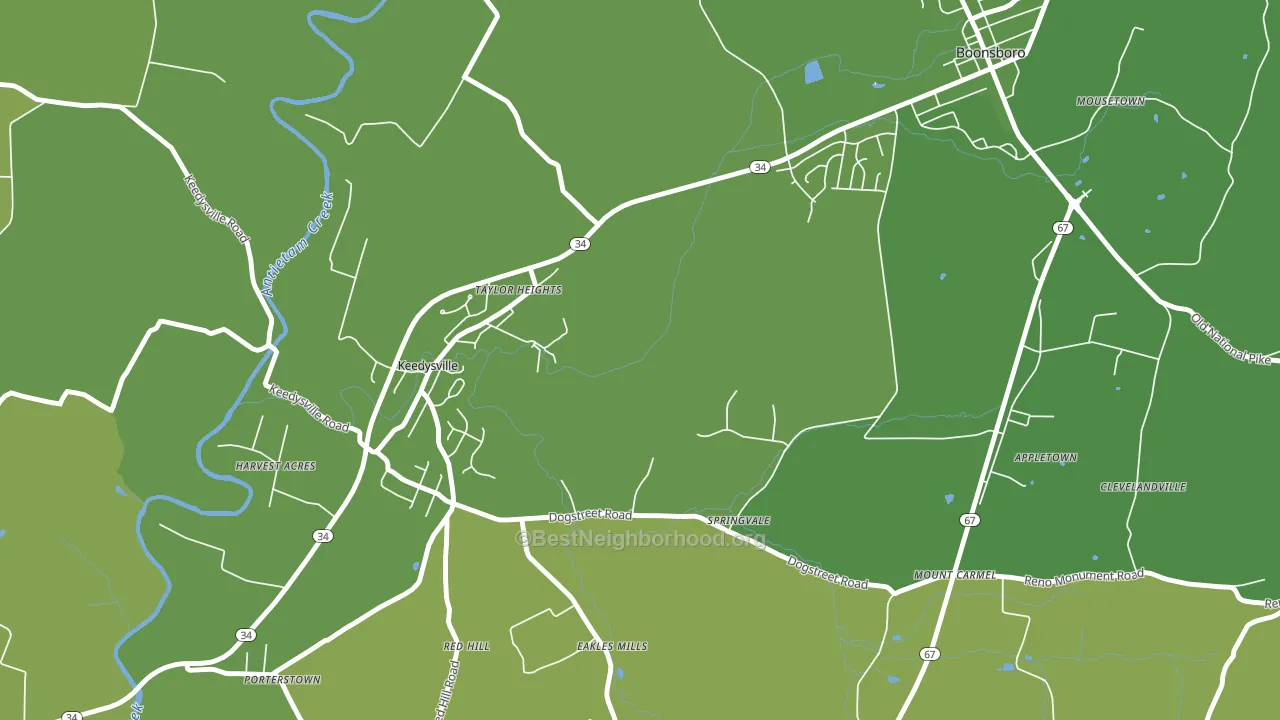 Eakles Mill, MD block-group voter-turnout map