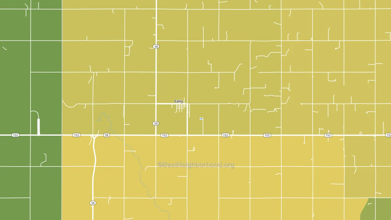 Eakly, OK block-group voter-turnout map