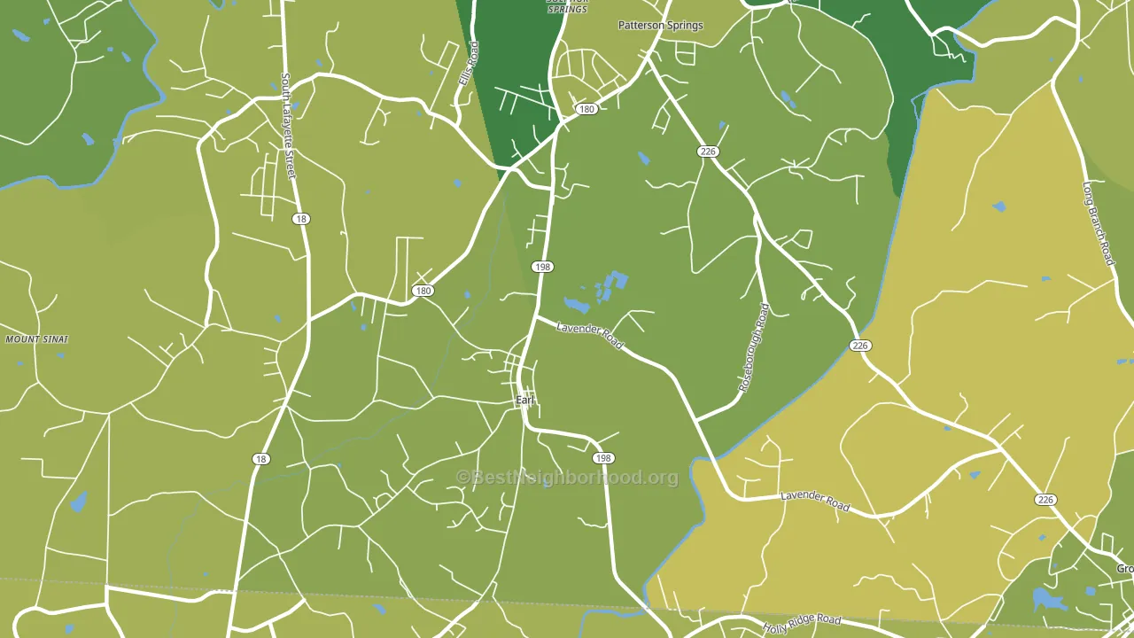 Earl, NC block-group voter-turnout map