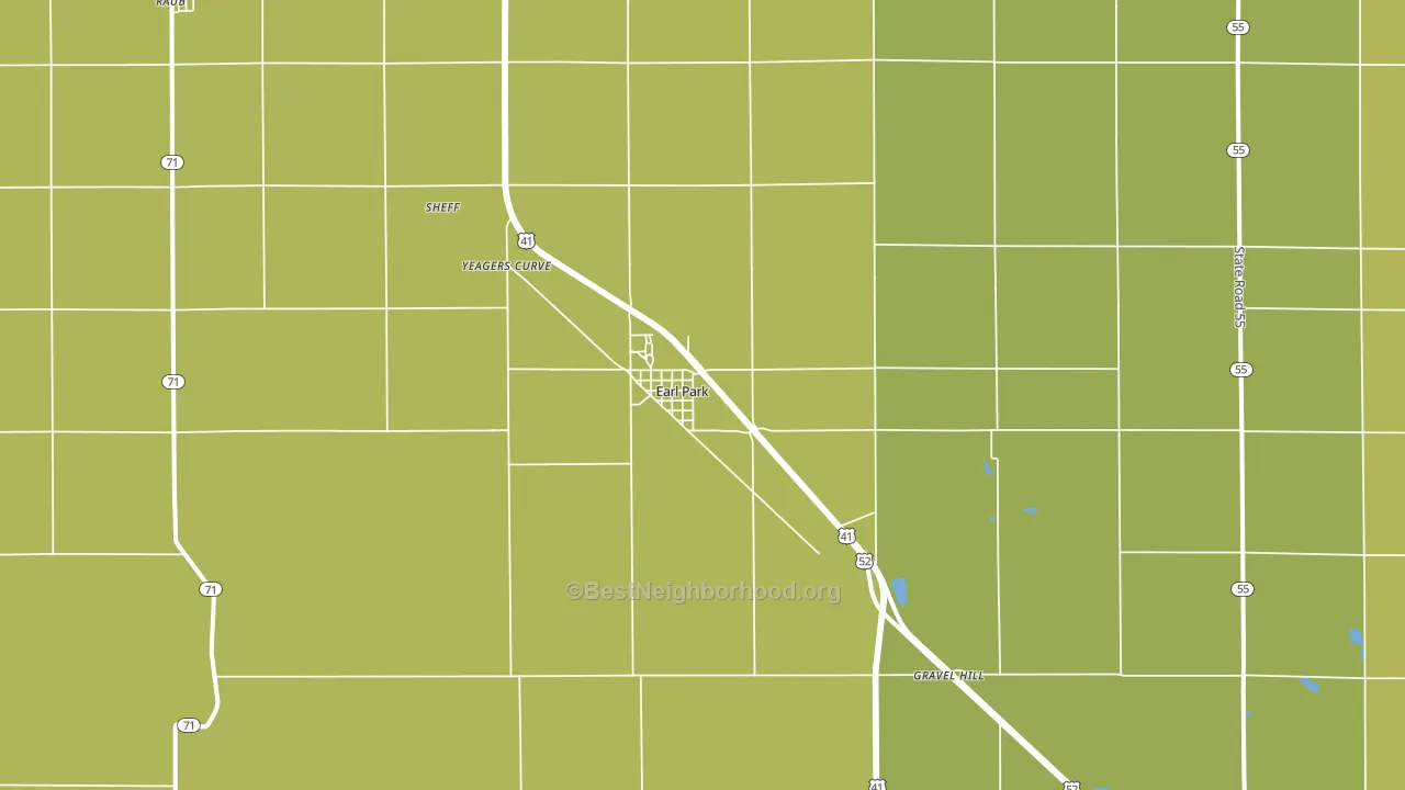 Earl Park, IN block-group voter-turnout map