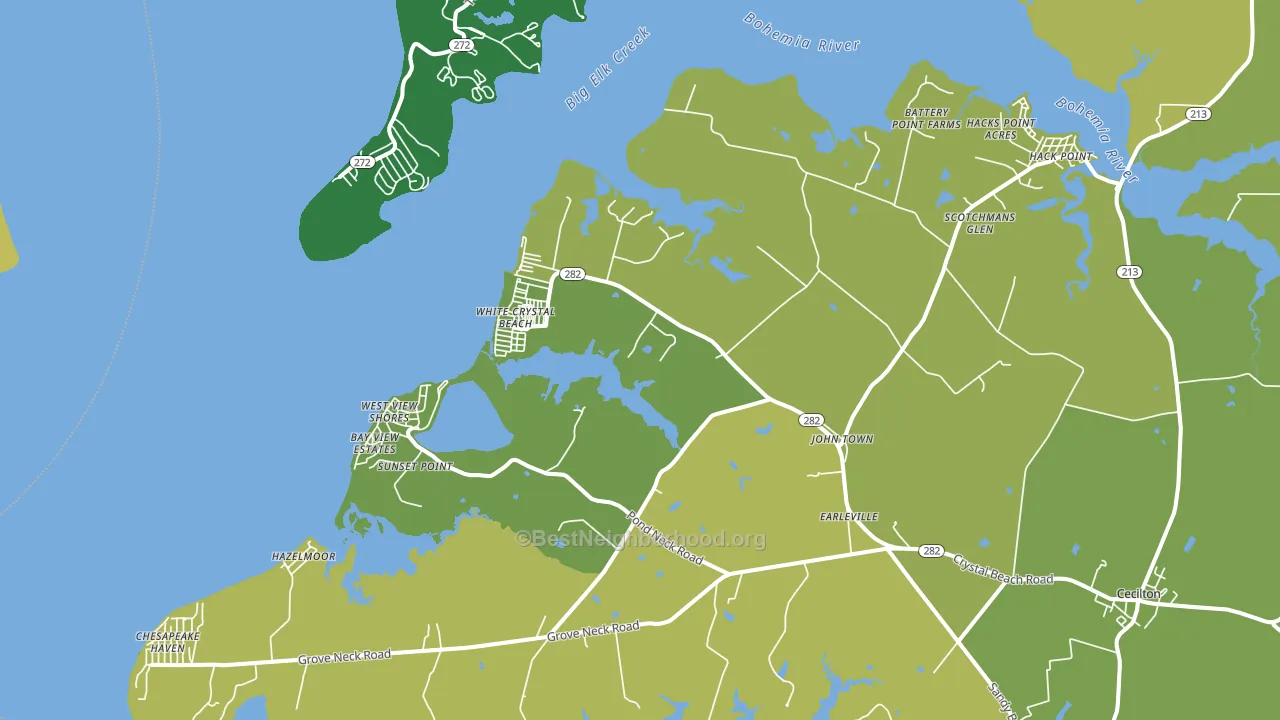 Earleville, MD block-group voter-turnout map