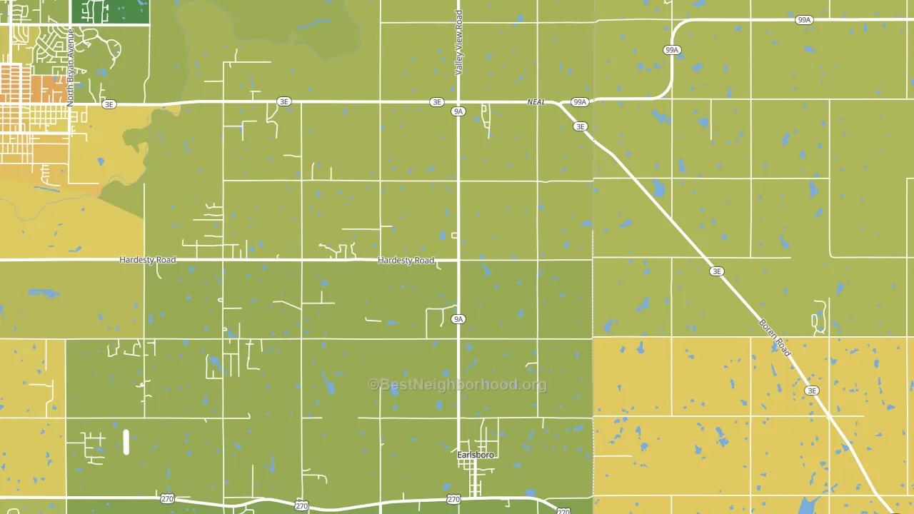 Earlsboro, OK block-group voter-turnout map